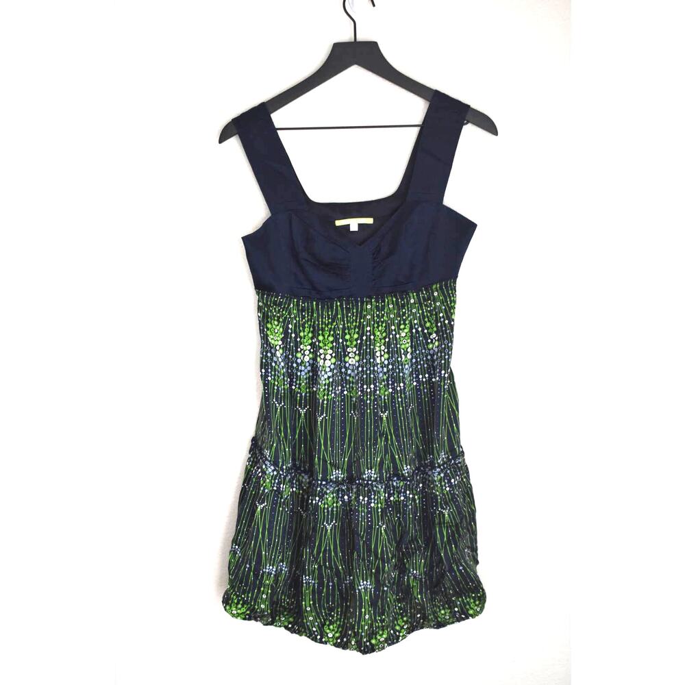 Gianna Bini Green/Blue Print Bubble Dress Size 2